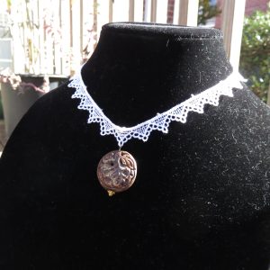Walnut Button necklace